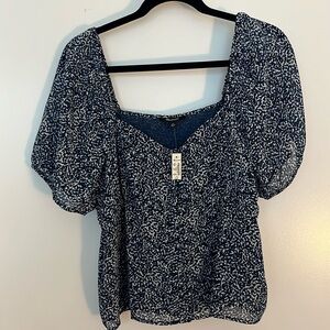 Madewell Sweetheart Blouse Top In Bengali Blockprint Size 14